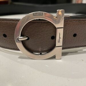 Ferragamo Men’s Single Gancini Belt  34-38”